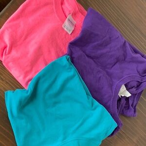 Pink blue and purple size small tshirts